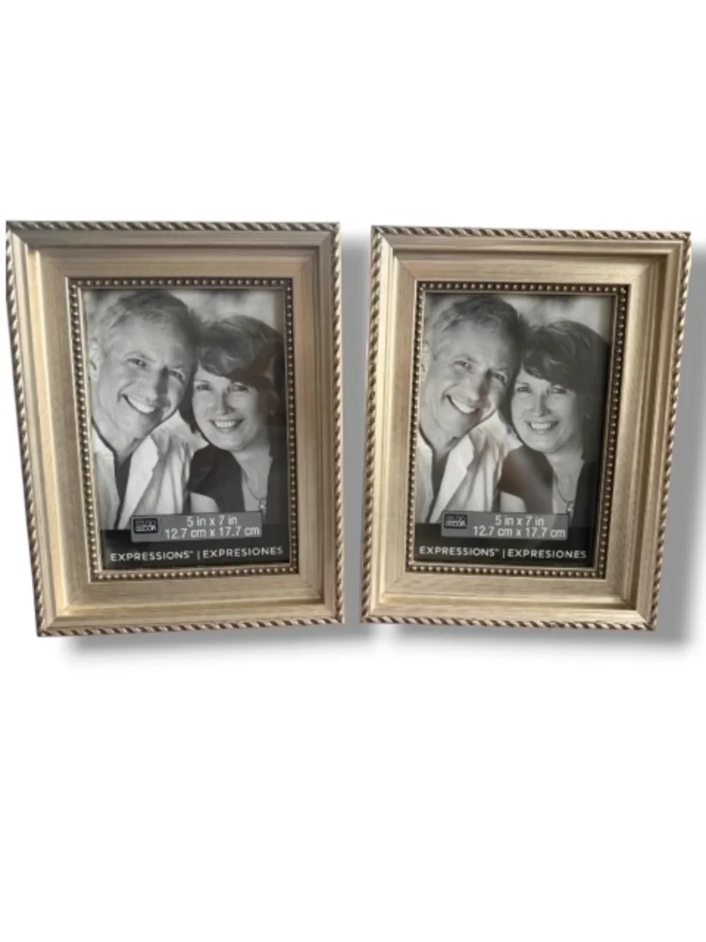 Studio Decor Expressions Set of Two Gold Detailed 5x7 Photo Frames